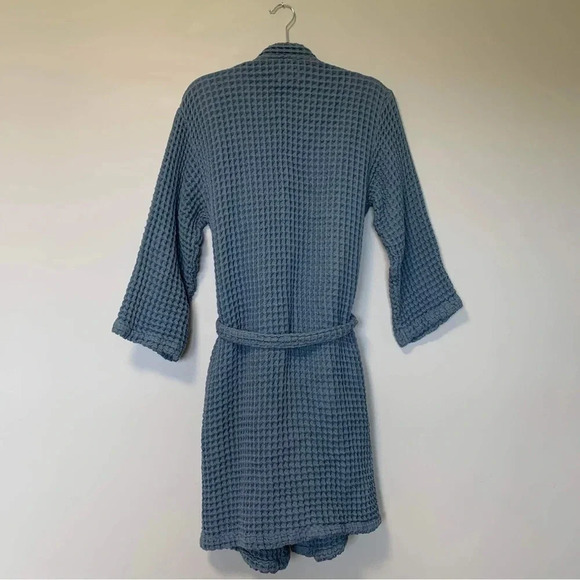 Kassatex blue waffle knit  100% cotton robe - Picture 5 of 5